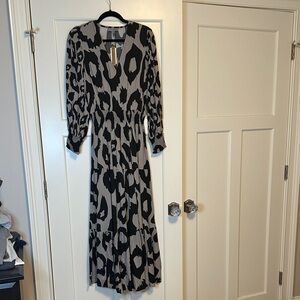 NWT Conditions Apply Black and Gray Leopard Print Dress from Anthropologie